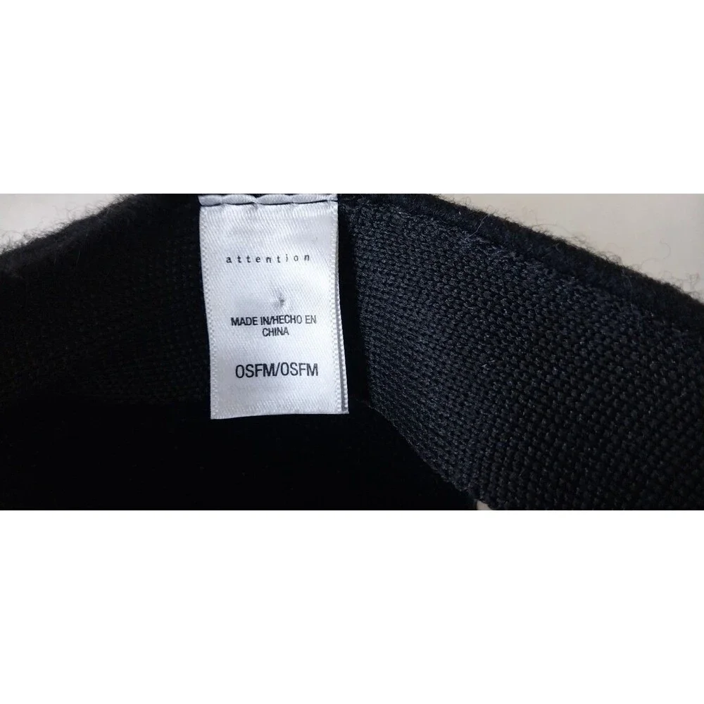 Attention Women's Gatsby Wool Blend Black Studded Hat Size Small 20
